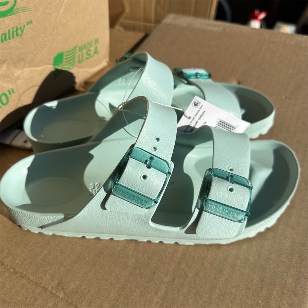 Birkenstock Arizona EVA Sandals Womens Surf Green Stealth Buckle EU 39 / US 8